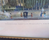 Westminster Abbey Framed Georgian London Print Framed Glass Tinted Litho