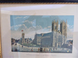 Westminster Abbey Framed Georgian London Print Framed Glass Tinted Litho