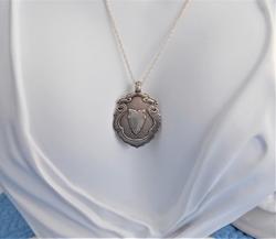 Watch Fob Necklace English Hallmarked Sterling Silver 1935-6 Fob Pendant Sterling Chain