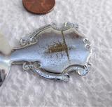 Worthing Tea Caddy Spoon Tea Scoop Enamel Shield Finial 1930s W Sussex