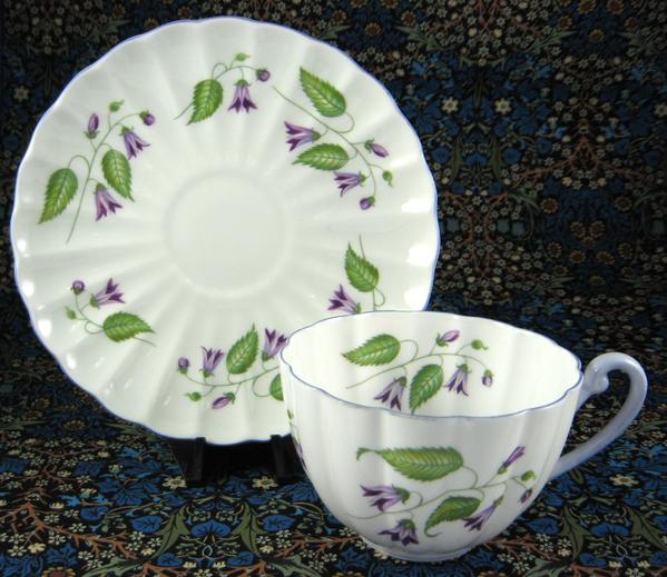 Cup And Saucer Shelley Campanula Purple Trim Ludlow Shape 1938-1946