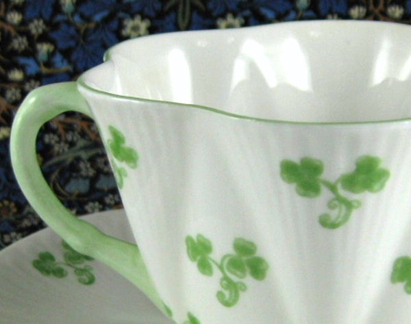 Shelley Dainty Shamrock Cup And Saucer Vintage English Bone China