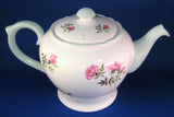 Shelley Tea Pot Eglantine Pink Blossoms Teapot 1950s Green Trim Henley Perth Shape
