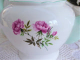 Shelley Tea Pot Eglantine Pink Blossoms Teapot 1950s Green Trim Henley Perth Shape