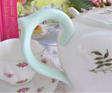 Shelley Tea Pot Eglantine Pink Blossoms Teapot 1950s Green Trim Henley Perth Shape