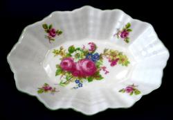 Shelley Hulme's Rose Pin Dish Bon Bon Webbed Oval 1950s Vanity Trinket Dish
