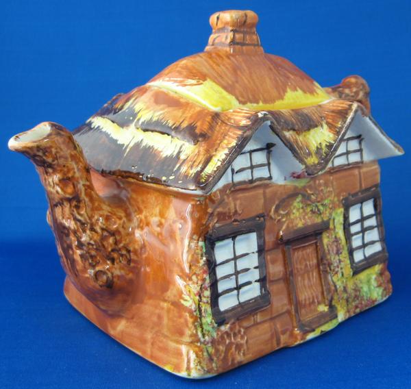 Cottageware Teapot Price Brothers Hand Painted Large 1940s Thatched Cottage