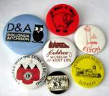 Lapel Badges England Pinback Buttons Collection Lot of 7 Cobtree Elton England 1930-1950