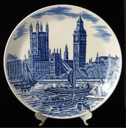 Blue Transferware Big Ben Commemorative Plate 1959 Johnson Brothers