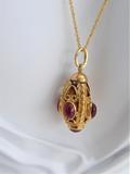 Italian Etruscan Charm 18kt Gold Carnelians 1960s 18k Gold Hand Made Italy