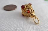 Italian Etruscan Charm 18kt Gold Carnelians 1960s 18k Gold Hand Made Italy