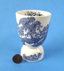 Eggcup Blue Transferware Toile England Egg Cup Double Ironstone