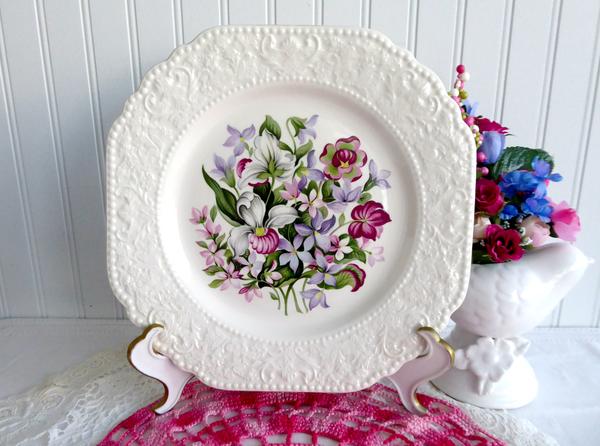 Canada Provincial Flowers 1960s Fancy Square Plate Lord Nelson England Souvenir