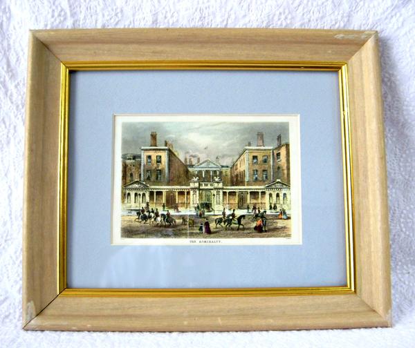 Framed Admiralty Victorian London Print Framed Matted Glass Litho