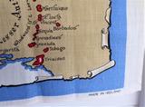 West Indies Tea Towel 1970s Dish Towel Old Map Ulster Irish Linen Caribbean