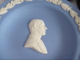 Queen Elizabeth II Silver Wedding Dish Pair 1972 Wedgwood Dark Blue Jasper Boxed