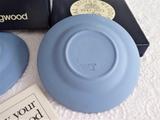 Queen Elizabeth II Silver Wedding Dish Pair 1972 Wedgwood Dark Blue Jasper Boxed