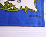 Queen Elizabeth 1977 Silver Jubilee Royal Vignettes Tea Towel Blue Border Unused