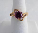 Ruby Ring 1.5 Carats 925 8 Faux Diamonds 1980s June Birthstone Size 7.35 Estate
