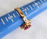 Ruby Ring 1.5 Carats 925 8 Faux Diamonds 1980s June Birthstone Size 7.35 Estate