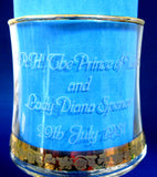 Charles And Diana Royal Wedding Etched Glass Pair Goblets Boxed 1981 Glasses Gift Ready