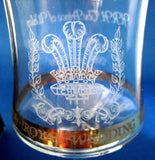 Charles And Diana Royal Wedding Etched Glass Pair Goblets Boxed 1981 Glasses Gift Ready