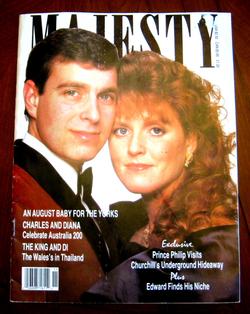 UK Majesty Magazine Andrew And Sarah Cover Mar 1988 Princess Diana