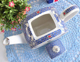 Queen Elizabeth 80th Birthday 2006 Sadler Teapot Boxed Blue White Platinum