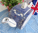 Queen Elizabeth 80th Birthday 2006 Sadler Teapot Boxed Blue White Platinum