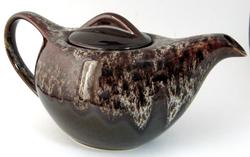 Teapot Art Deco Streamlined Mottled Pottery England 1930s Tea Pot
