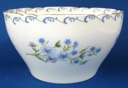 Shelley Blue Rock Waste Bowl Gainsborough Shape 1950s Bowl Gold Trim