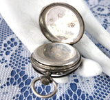Edwardian Ladies Pocket Watch Chatelaine Enamel 800 Swiss Not Running TLC