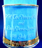 Charles And Diana Royal Wedding Etched Glass Pair Goblets Boxed 1981 Glasses Gift Ready