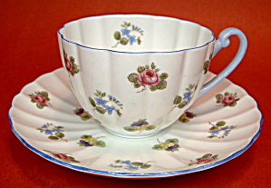 Cup And Saucer Shelley Ludlow Rose Pansy Forget Me Nots Chintz (Image1)