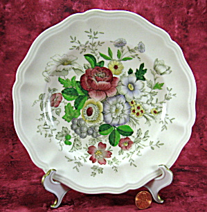Royal Doulton Malvern Salad Plate Hand Colored On Transfer Bouquet (Image1)