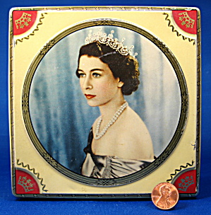 Tin Box Queen Elizabeth II Coronation Thorne's Chocolates Tea Tin (Image1)