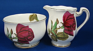 Royal Standard English Rose Cream and Sugar Mid Century England (Image1)