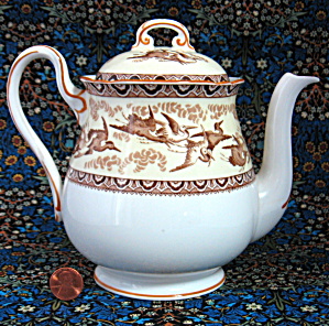 Shelley Tea Pot Storks Herons Yellow Brown Gainsborough Teapot (Image1)