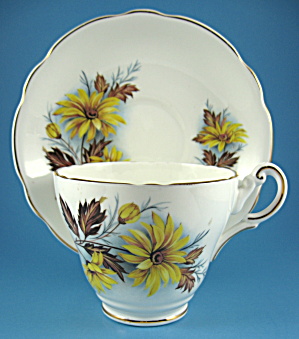 Vintage Yellow Daisies English Bone China Cup And Saucer Regency (Image1)