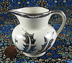 Silver Luster Pitcher Jug Lancaster Sandland 1930s Silver Leaves (Image1)