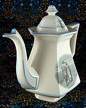 Courtship Of Miles Standish Tall Teapot Coffeepot Sterling USA Antique (Image1)