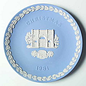 Wedgwood England Jasper Christmas Plate 1981 Marble Arch London (Image1)