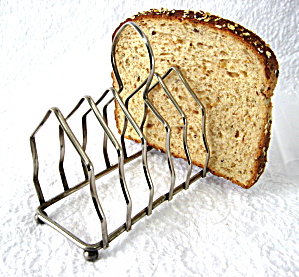 English Toast Rack Gothic Chrome Letter Holder Ball Feet 1930s (Image1)