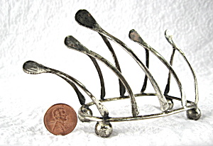 Edwardian Wishbone Toast Rack Toast Points For Pate Ball Feet England (Image1)