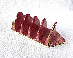 Toast Rack Royal Winton Grimwades Pink Mottled Marble 4 Slice 1950s (Image1)