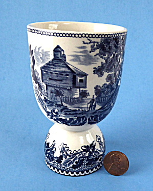 Blue Transferware Double Eggcup Historic America Johnson Brothers (Image1)