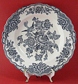  Grey Transferware Plate Bristol Crown Ducal Dinner (Image1)