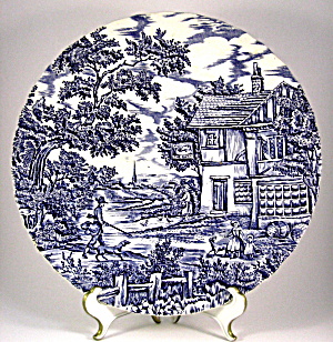 Myott The Hunter Blue Transfer Vintage Plate Ironstone (Image1)