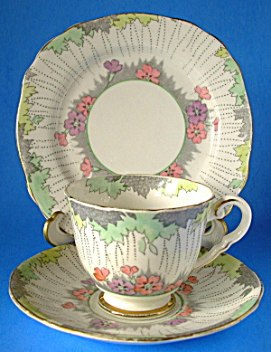 Art Deco Cup And Saucer Plate Royal Stafford English (Image1)