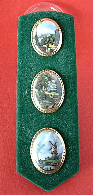 Wall Plaque 3 English Ceramic Landscape Oval Tiles (Image1)